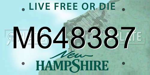 M648387 New Hampshire License Plate