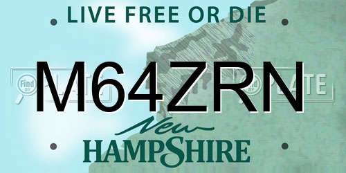 M64ZRN New Hampshire License Plate