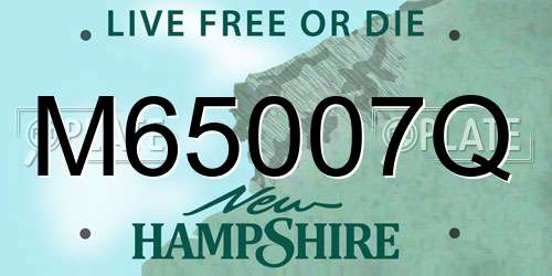 M65007Q New Hampshire License Plate