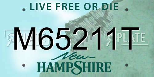 M65211T New Hampshire License Plate