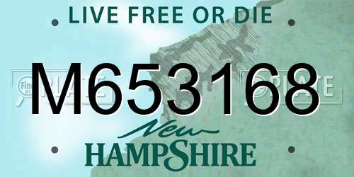 M653168 New Hampshire License Plate