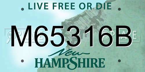 M65316B New Hampshire License Plate