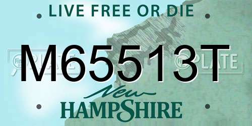 M65513T New Hampshire License Plate