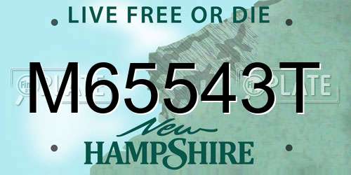 M65543T New Hampshire License Plate