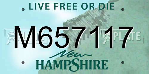 M657117 New Hampshire License Plate