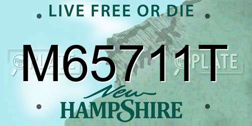 M65711T New Hampshire License Plate