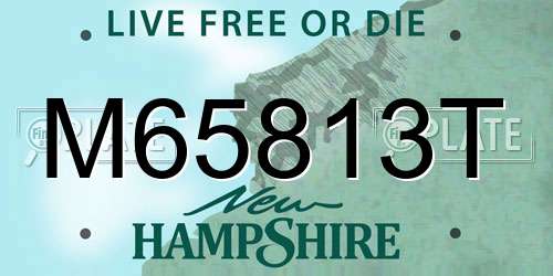 M65813T New Hampshire License Plate