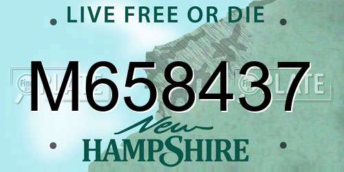M658437 New Hampshire License Plate