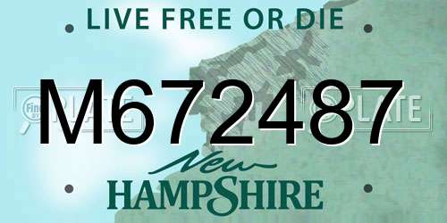 M672487 New Hampshire License Plate