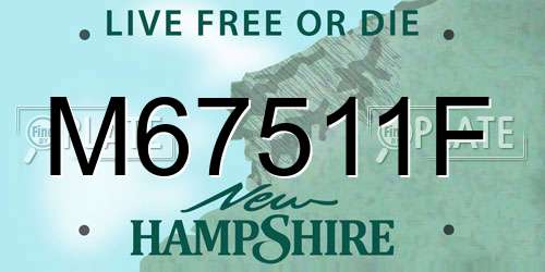 M67511F New Hampshire License Plate