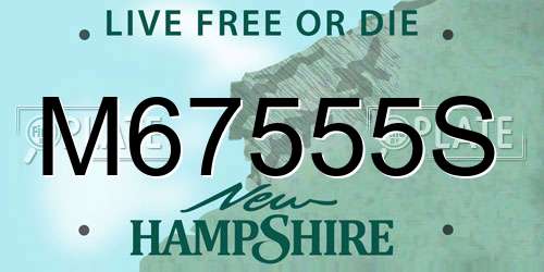 M67555S New Hampshire License Plate