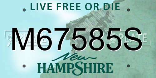 M67585S New Hampshire License Plate