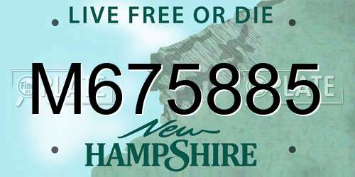 M675885 New Hampshire License Plate
