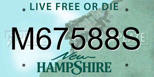 M67588S New Hampshire License Plate