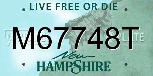 M67748T New Hampshire License Plate