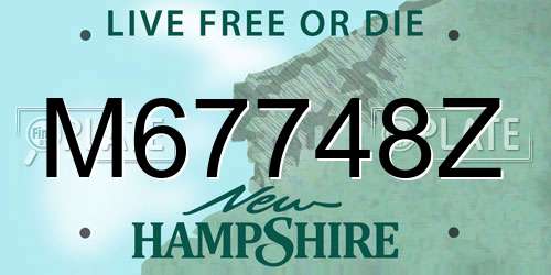 M67748Z New Hampshire License Plate