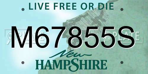 M67855S New Hampshire License Plate