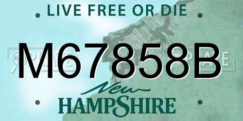 M67858B New Hampshire License Plate
