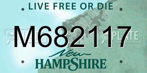 M682117 New Hampshire License Plate