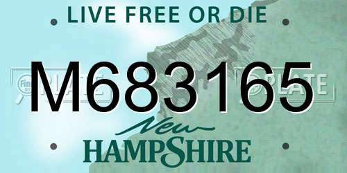 M683165 New Hampshire License Plate