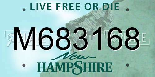 M683168 New Hampshire License Plate