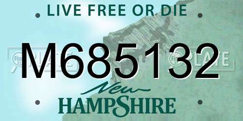 M685132 New Hampshire License Plate