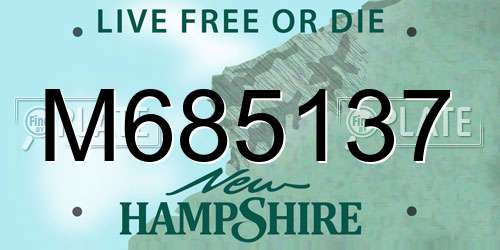 M685137 New Hampshire License Plate