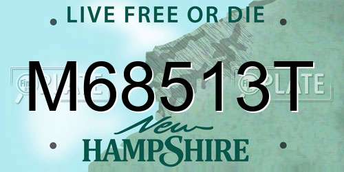 M68513T New Hampshire License Plate