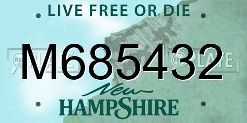 M685432 New Hampshire License Plate