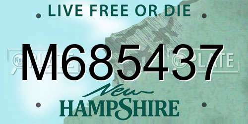 M685437 New Hampshire License Plate