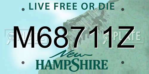 M68711Z New Hampshire License Plate