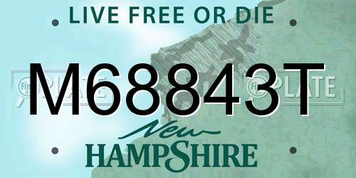 M68843T New Hampshire License Plate