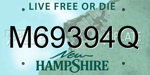 M69394Q New Hampshire License Plate