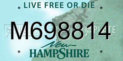 M698814 New Hampshire License Plate