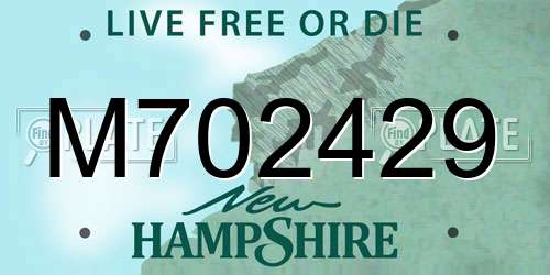 M702429 New Hampshire License Plate