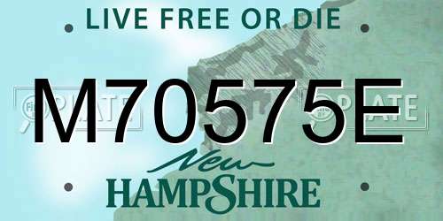 M70575E New Hampshire License Plate
