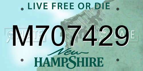 M707429 New Hampshire License Plate