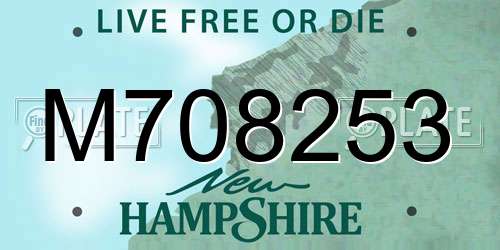 M708253 New Hampshire License Plate