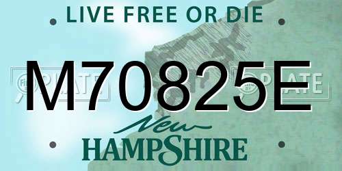 M70825E New Hampshire License Plate