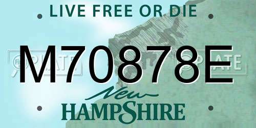 M70878E New Hampshire License Plate