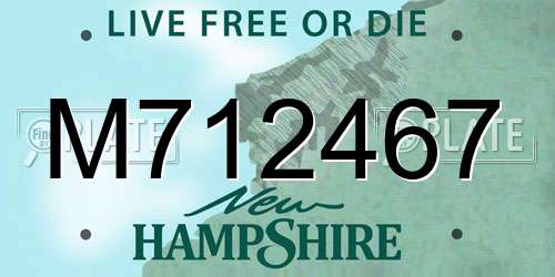 M712467 New Hampshire License Plate
