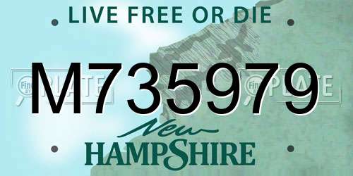 M735979 New Hampshire License Plate