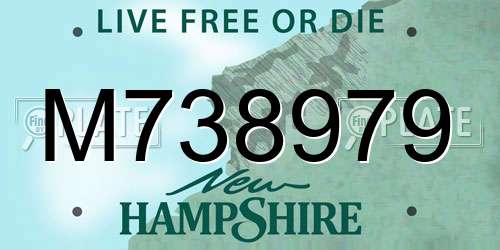 M738979 New Hampshire License Plate