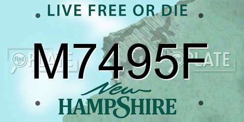 M7495F New Hampshire License Plate