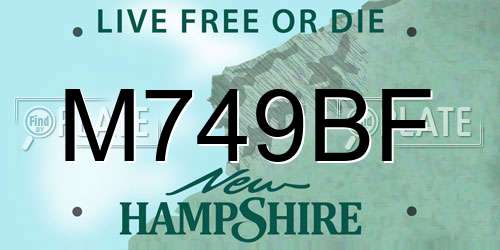 M749BF New Hampshire License Plate