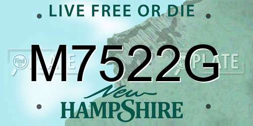 M7522G New Hampshire License Plate