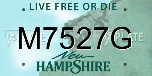 M7527G New Hampshire License Plate