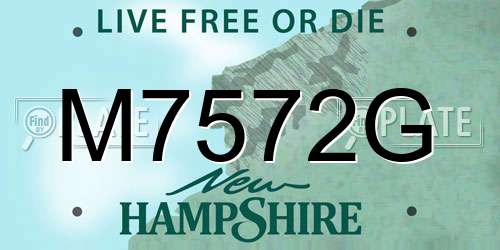 M7572G New Hampshire License Plate