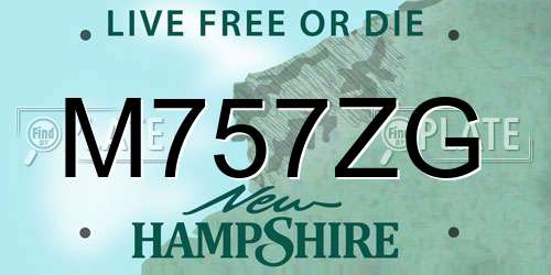 M757ZG New Hampshire License Plate