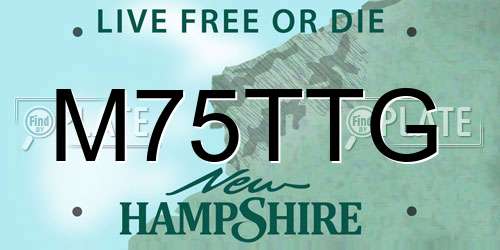 M75TTG New Hampshire License Plate